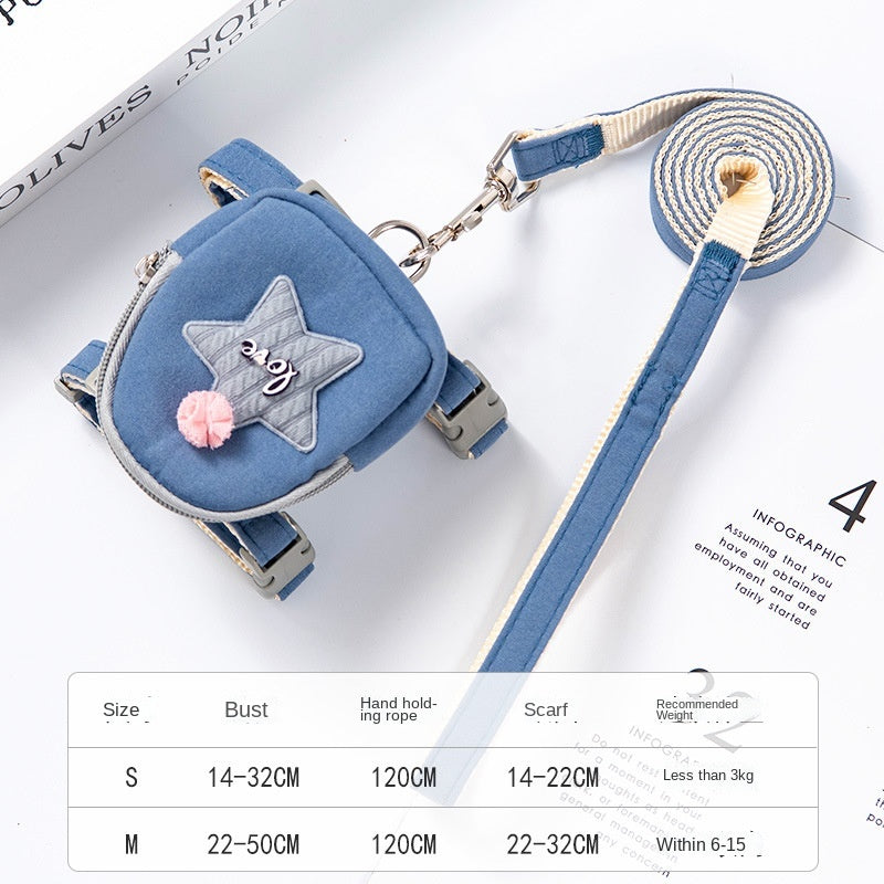 Cute Dog Harness with Leash & Mini Backpack - Fluffs Club