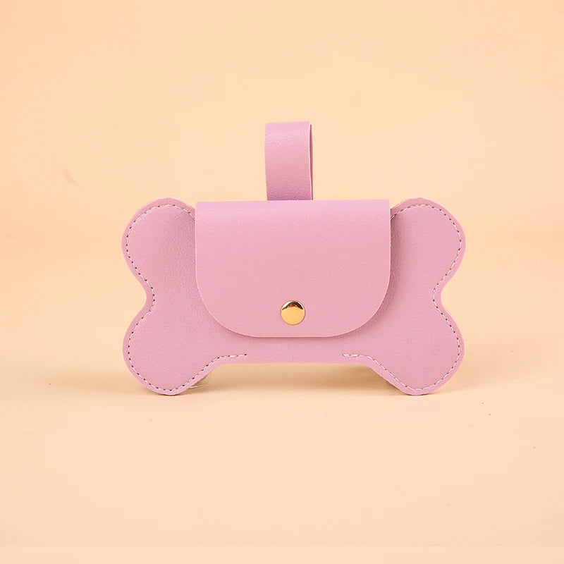 Faux Leather Bone-Shaped Poop Bag Dispenser - My Store