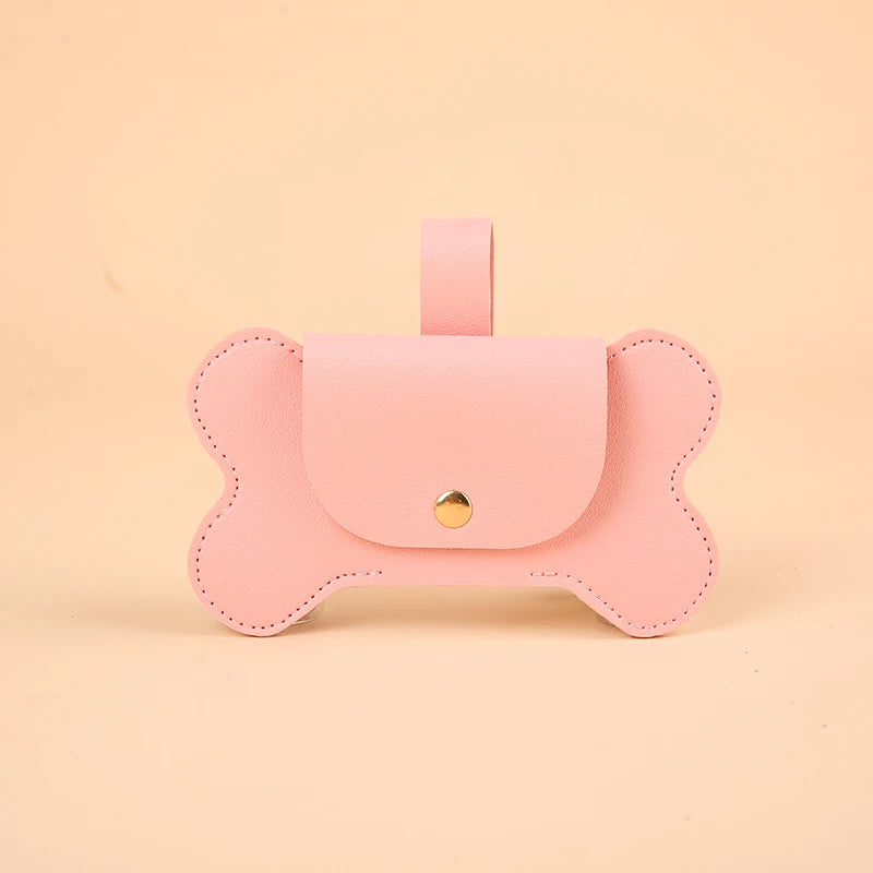 Faux Leather Bone-Shaped Poop Bag Dispenser - My Store