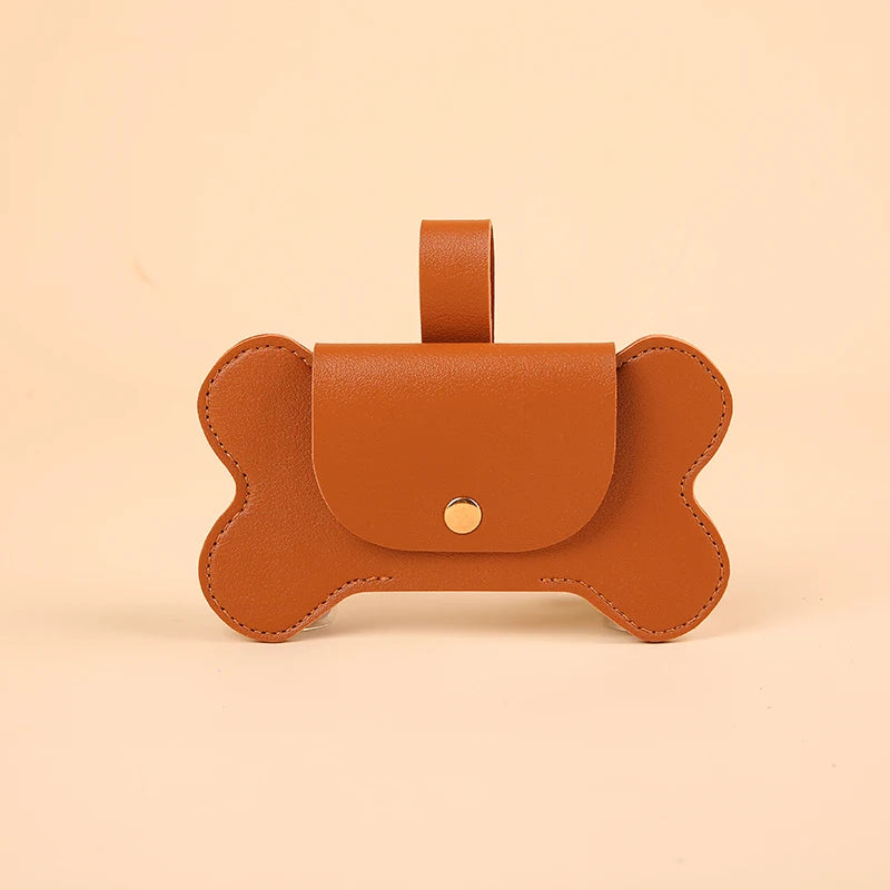 Faux Leather Bone-Shaped Poop Bag Dispenser - My Store