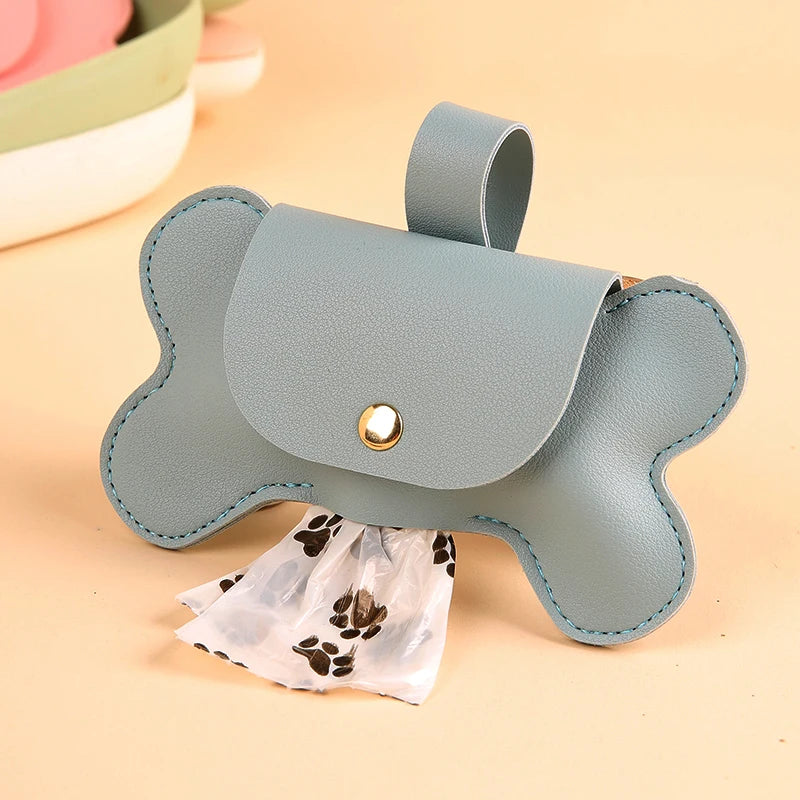 Faux Leather Bone-Shaped Poop Bag Dispenser - My Store
