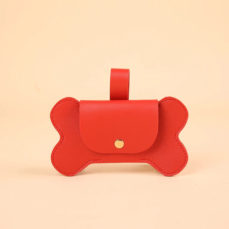 Faux Leather Bone-Shaped Poop Bag Dispenser - My Store