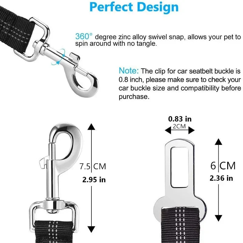 Adjustable Dog Seat Belt with Buckle - Fluffs Club