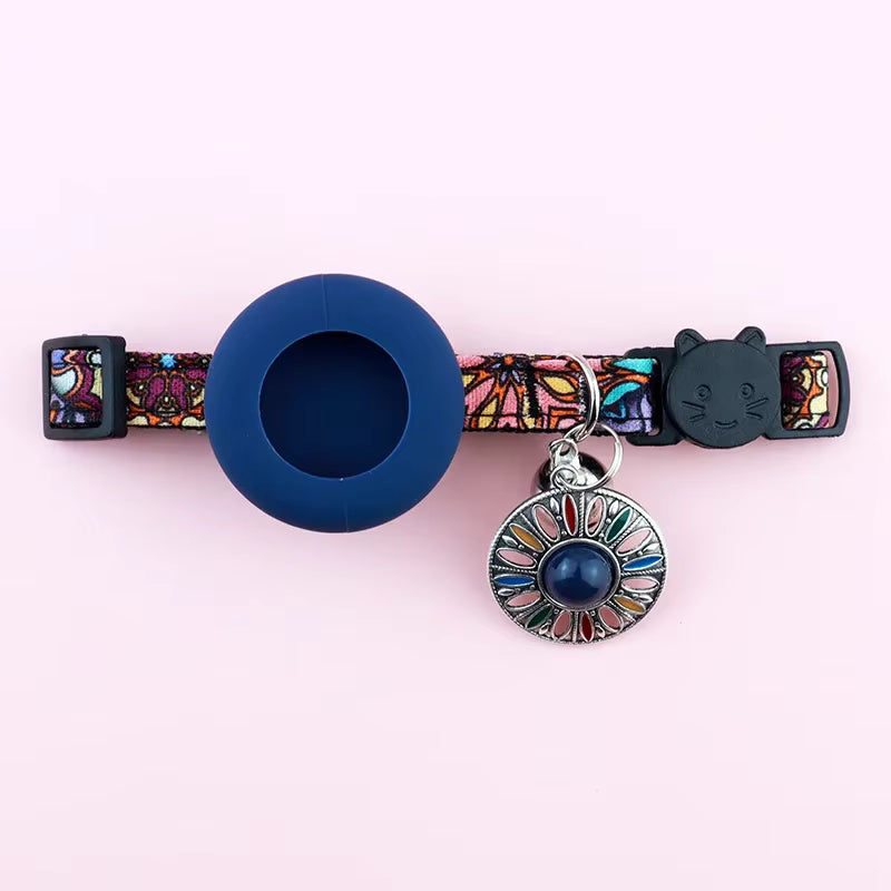 Bohemian Cat Collar With AirTag Holder - Fluffs Club