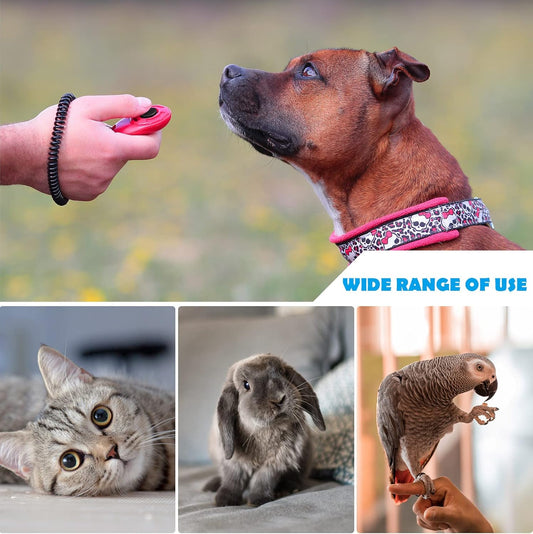 x3 Pack Dog Training Clicker for Schooling and Communication White/Black/Blue - Fluffs Club