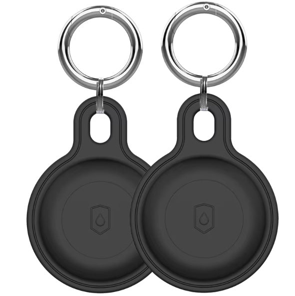 Silicone AirTag Holder Keychain Case – Shockproof Waterproof Protective Black