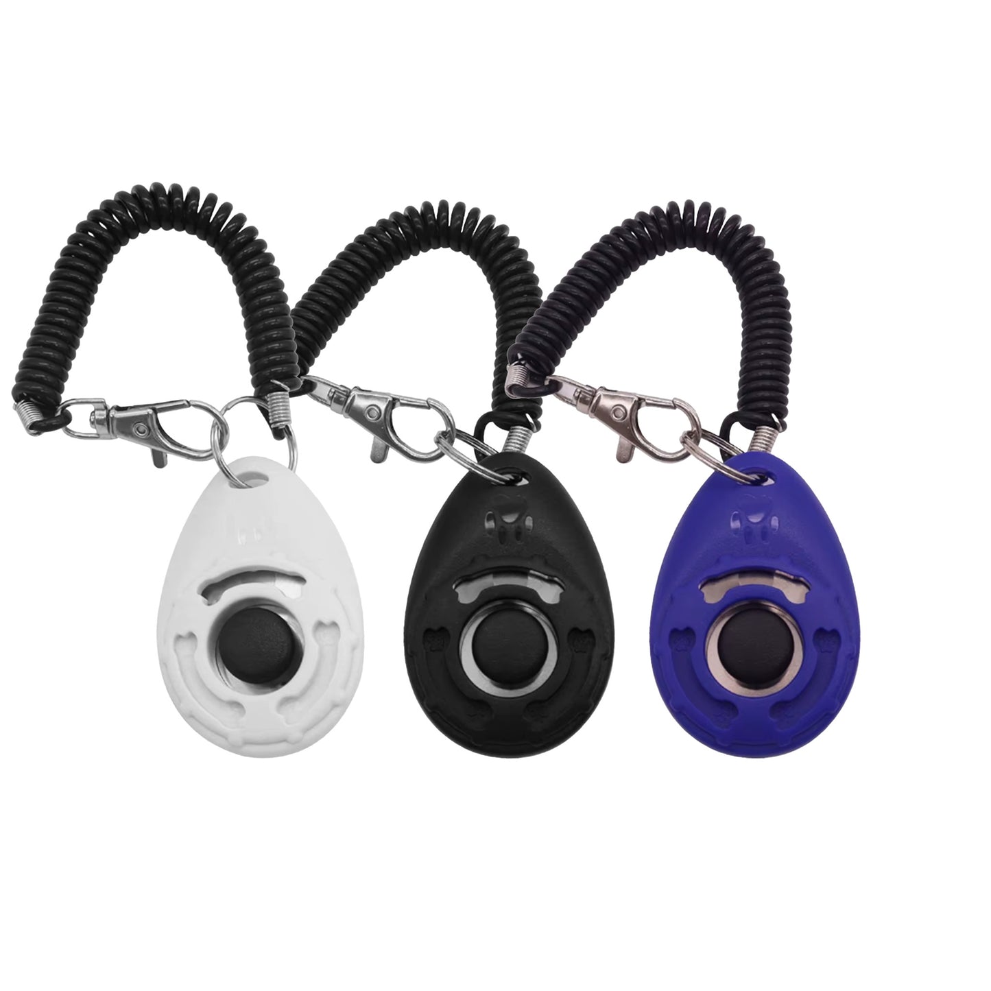 x3 Pack Dog Training Clicker for Schooling and Communication White/Black/Blue - Fluffs Club
