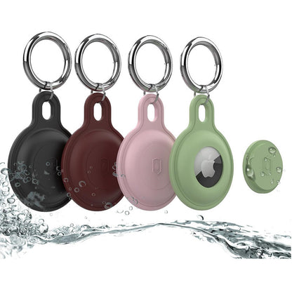 Silicone AirTag Holder Keychain Case – Shockproof Waterproof Protective Black