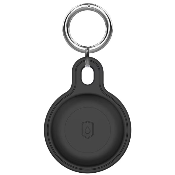 Silicone AirTag Holder Keychain Case – Shockproof Waterproof Protective Black