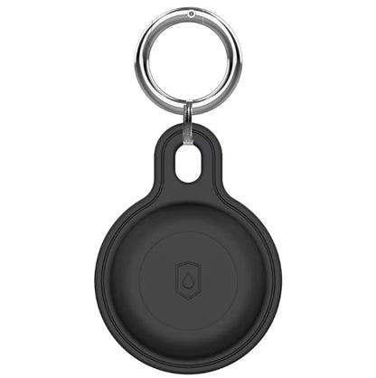 Silicone AirTag Holder Keychain Case – Shockproof Waterproof Protective Black