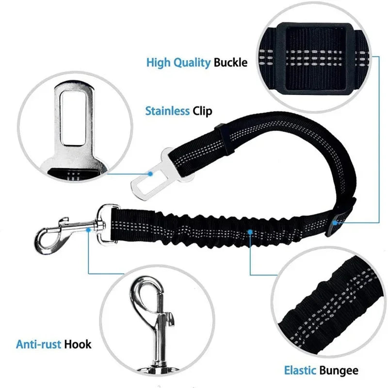 Adjustable Dog Seat Belt with Buckle - Fluffs Club