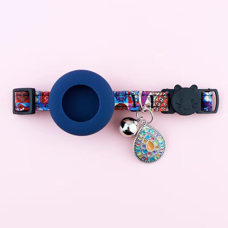 Bohemian Cat Collar With AirTag Holder - Fluffs Club