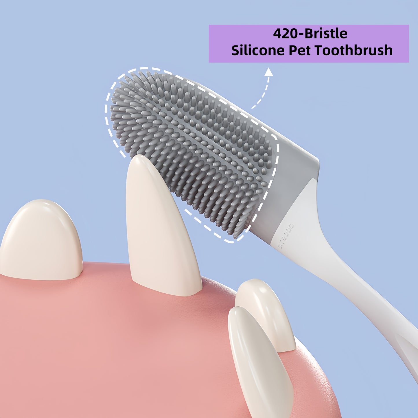 180° Soft Silicone Pet Toothbrush Dog & Cat Finger Brush