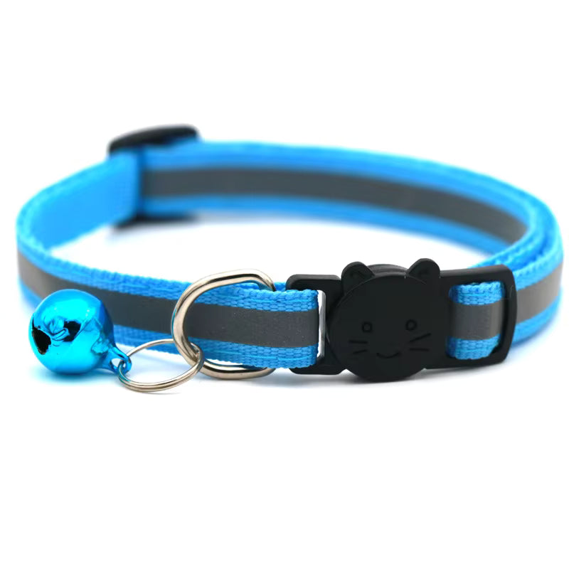 Reflective Cat Collar with Bell - Adjustable Safety Collar