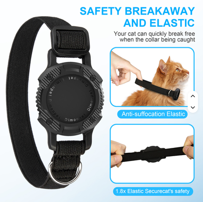 Stretchy Cat Collar with AirTag Holder - Fluffs Club