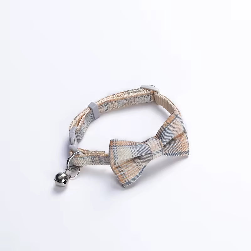 Tweed Bow Tie Cat Collar - Fluffs Club