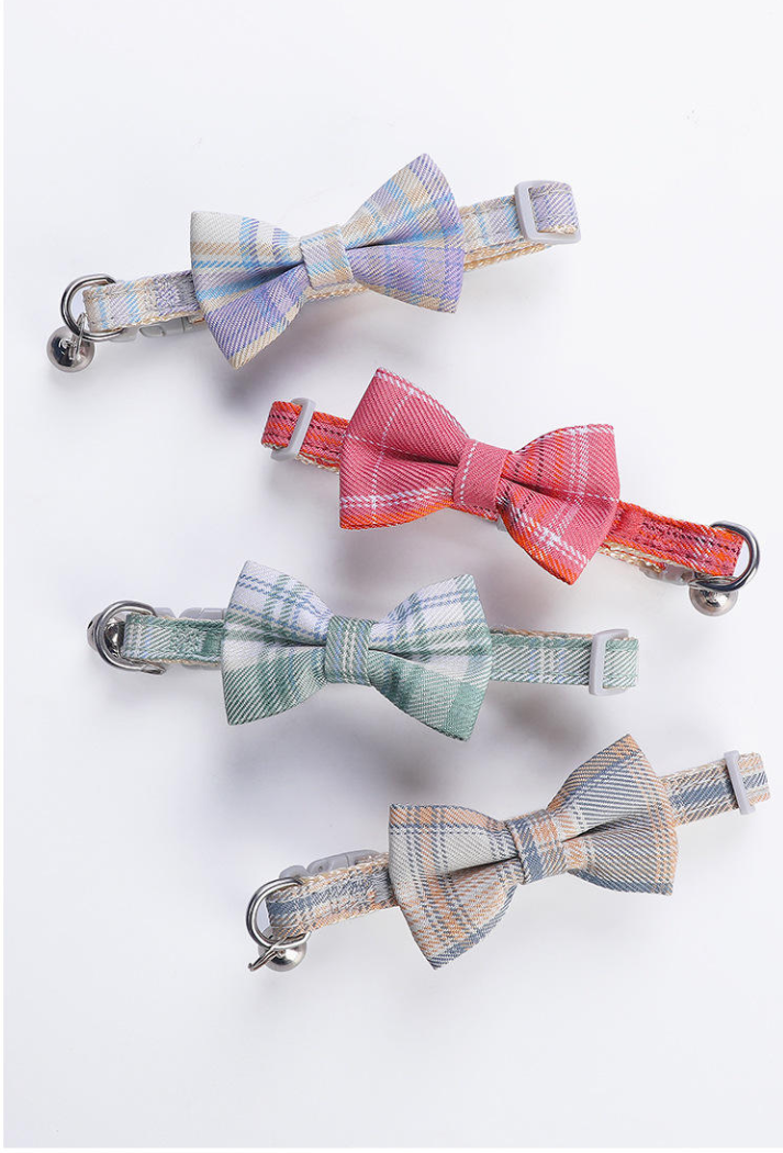 Tweed Bow Tie Cat Collar - Fluffs Club
