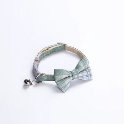 Tweed Bow Tie Cat Collar - Fluffs Club