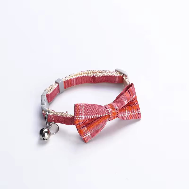 Tweed Bow Tie Cat Collar - Fluffs Club