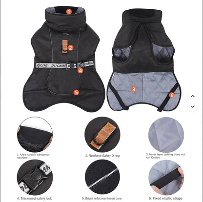 High-Quality Reflective Dog Jacket – Warm Waterproof Winter Coat Army Green - Fluffs Club